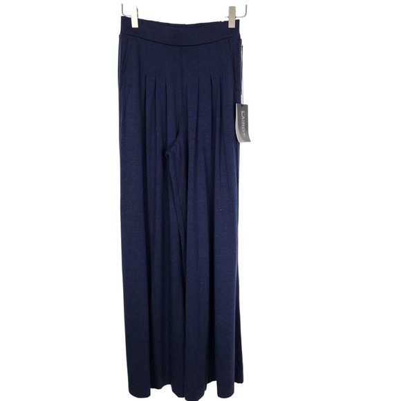 LAIRD Other - LAIRD Palazzo Pants Womens Small Navy Wide Leg Pull On Stretch Lounge‎ Relaxed